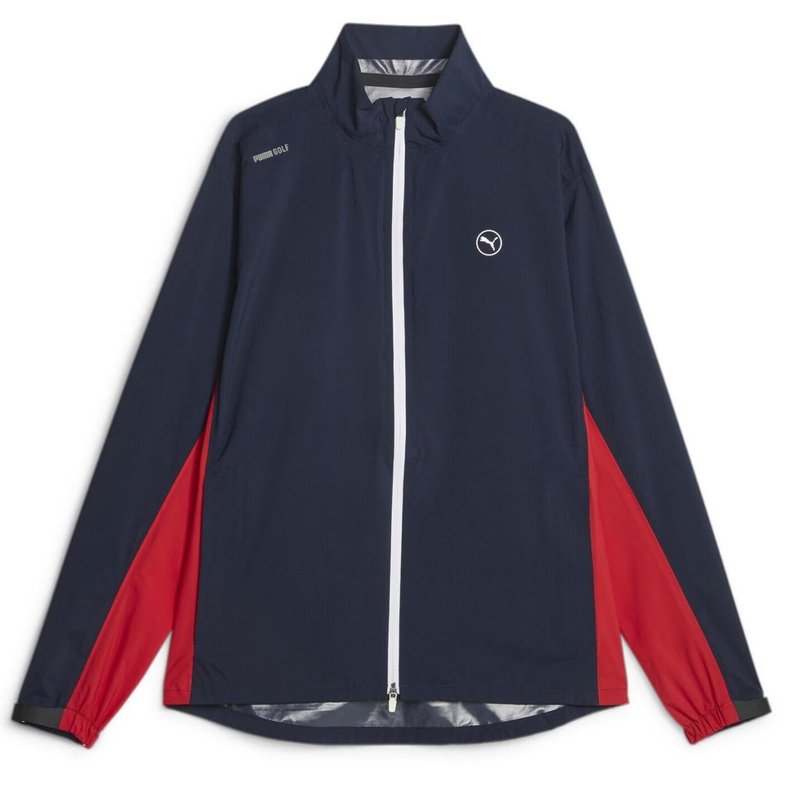 Puma DryLbl Rain heren jack, navy blazer/strong red