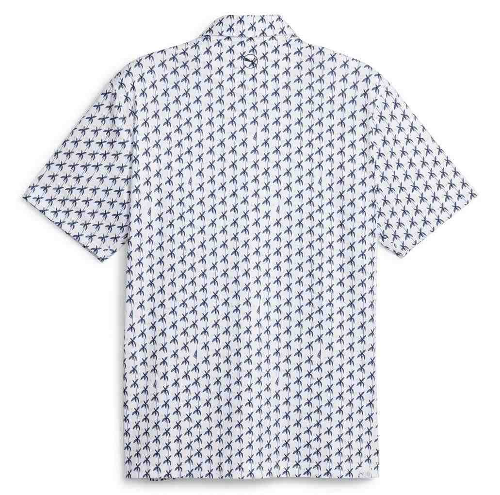 Puma Mattr Palms heren polo, white glow/navy blazer