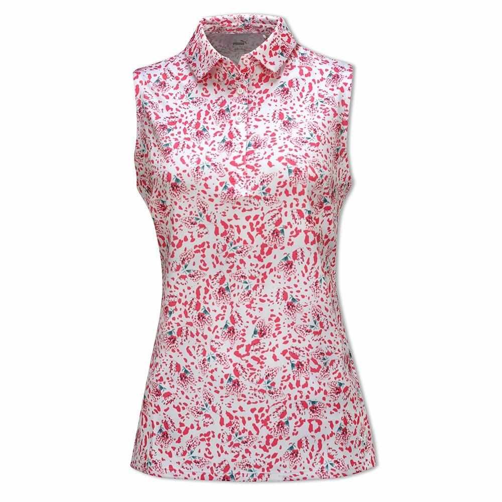 Puma Mattr Mariposa SL dames polo, strawberry burst/bold blue