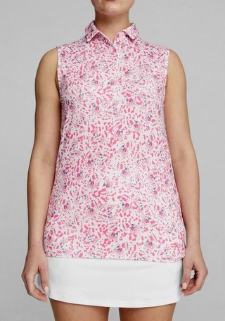 Puma Mattr Mariposa SL dames polo, strawberry burst/bold blue