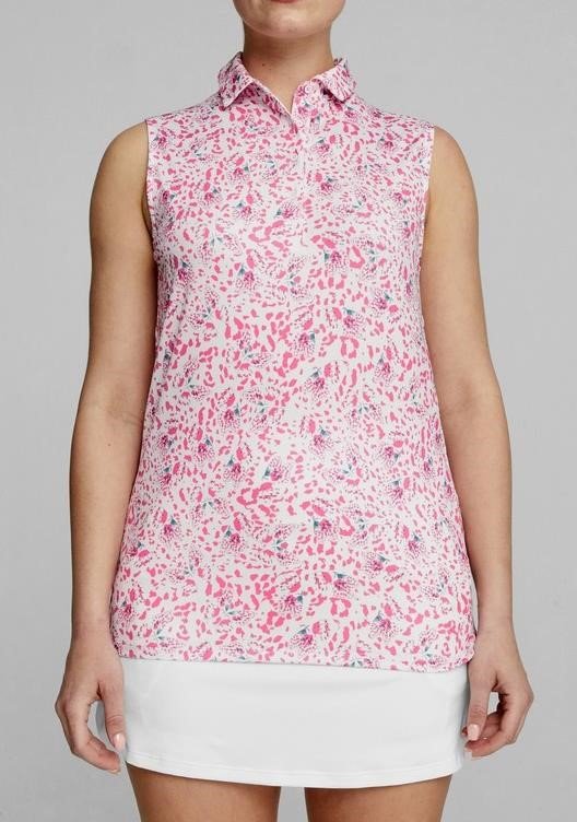 Puma Mattr Mariposa SL dames polo, strawberry burst/bold blue