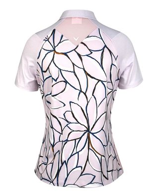 Callaway Linear Floral dames polo, pink nectar