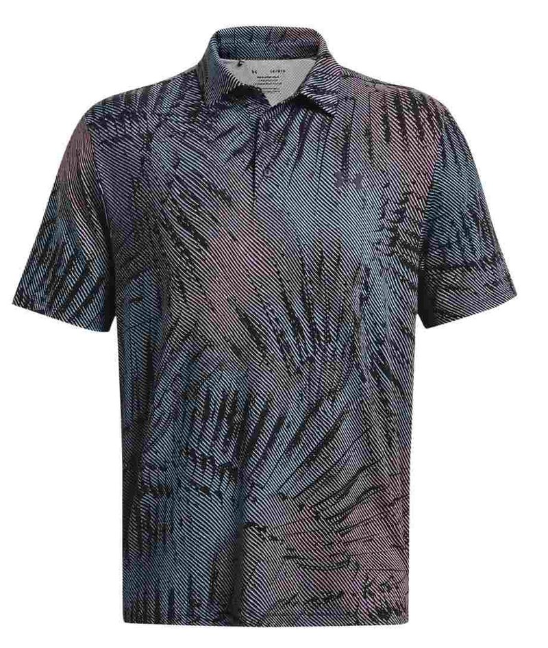 Under Armour Playoff 3.0 Printed heren polo, zwart/fizz pink