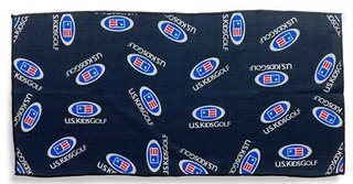 U.S. Kids U.S. Kids Golf Multi Logo Microfiber golfhanddoek, zwart