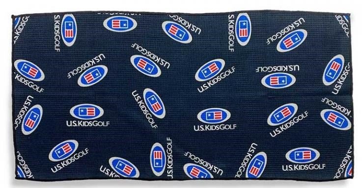 U.S. Kids U.S. Kids Golf Multi Logo Microfiber golfhanddoek, zwart