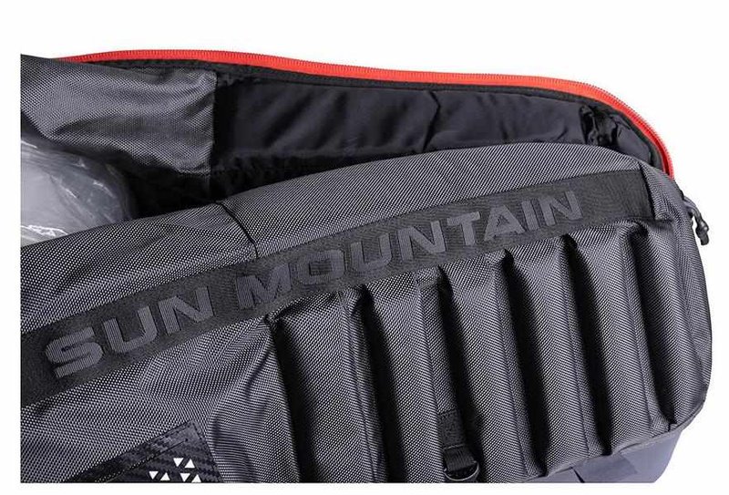 Sun Mountain Kube reishoes, staal/zwart/rush red