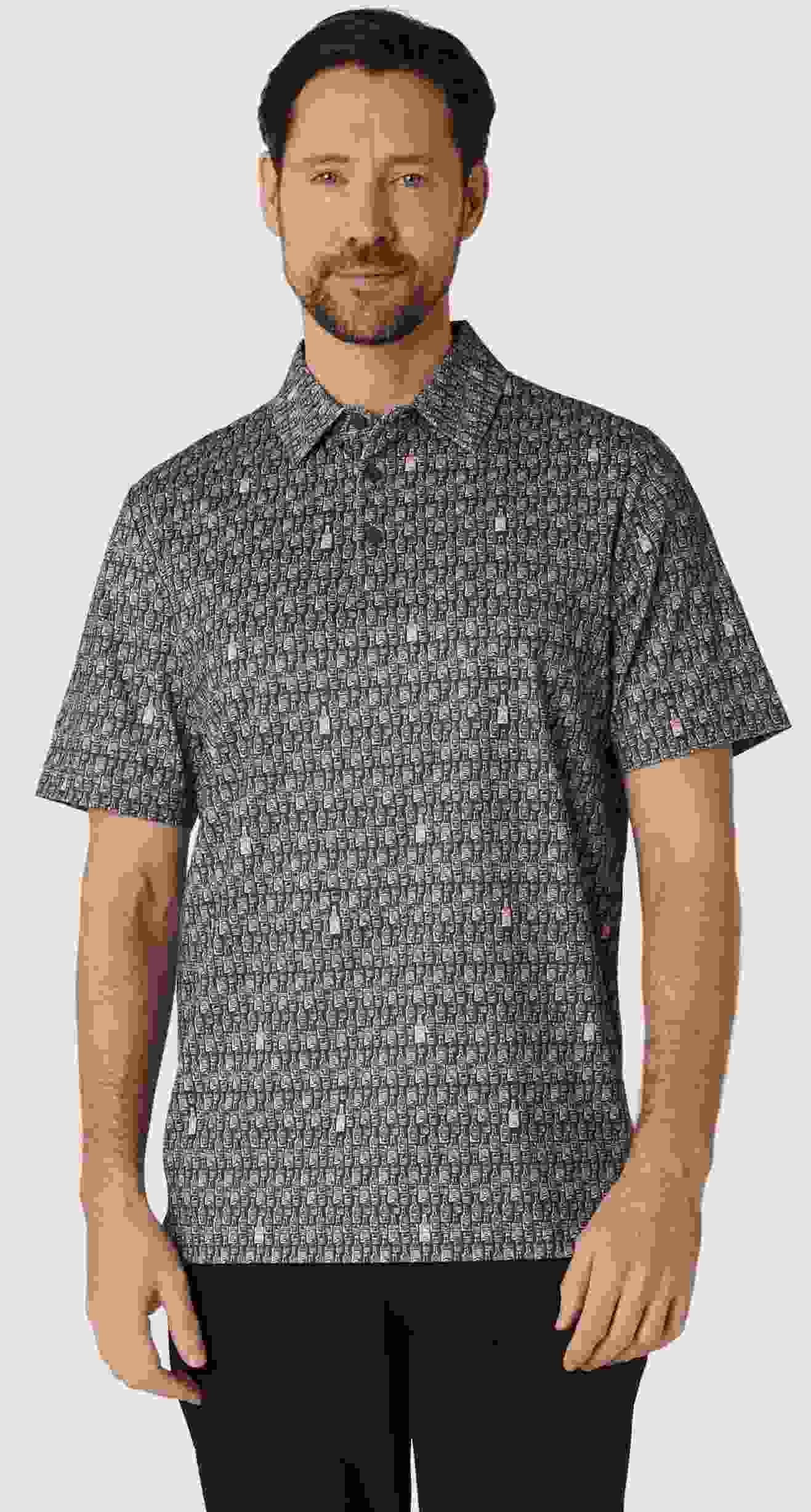Callaway All-Over Scotch Novelty Print heren polo, asphalt