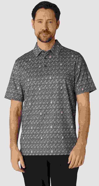 Callaway All-Over Scotch Novelty Print heren polo, asphalt