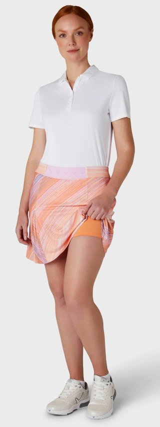 Callaway Striped Pleated 17" dames skort 2024, papaya