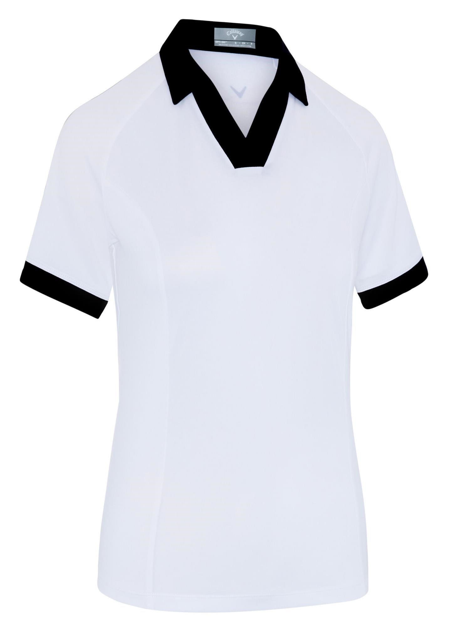 Callaway V-Placket Colorblock dames polo, brilliant white/caviar