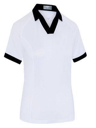 Callaway V-Placket Colorblock dames polo, brilliant white/caviar