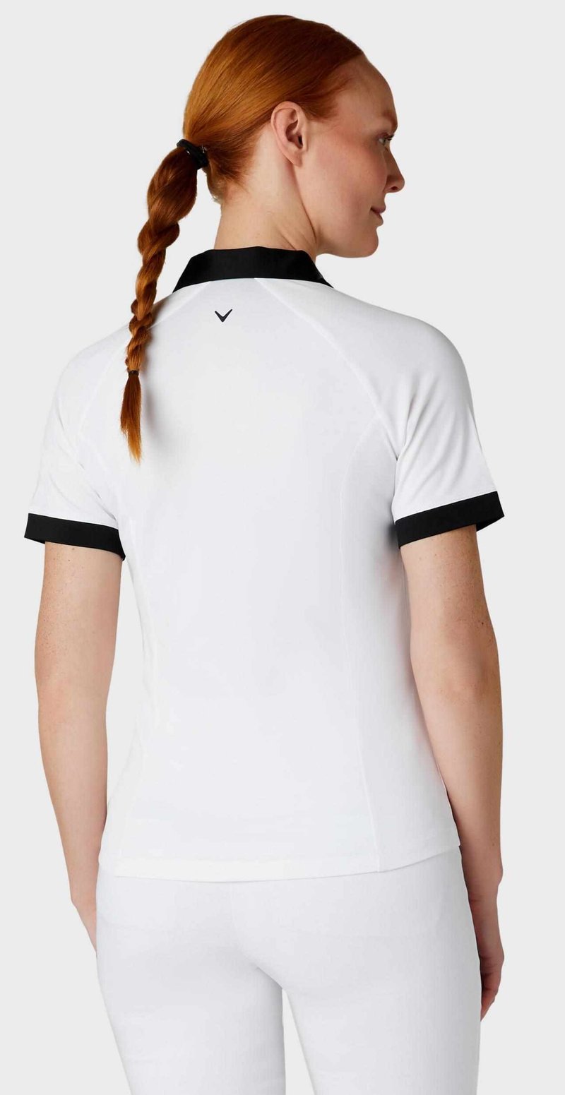 Callaway V-Placket Colorblock dames polo, brilliant white/caviar