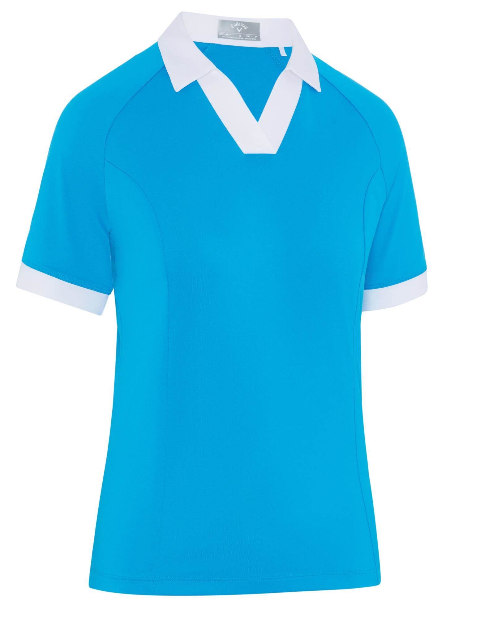 Callaway V-Placket Colorblock dames polo, vivid blue