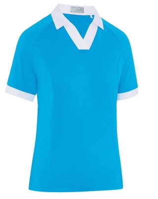 Callaway V-Placket Colorblock dames polo, vivid blue