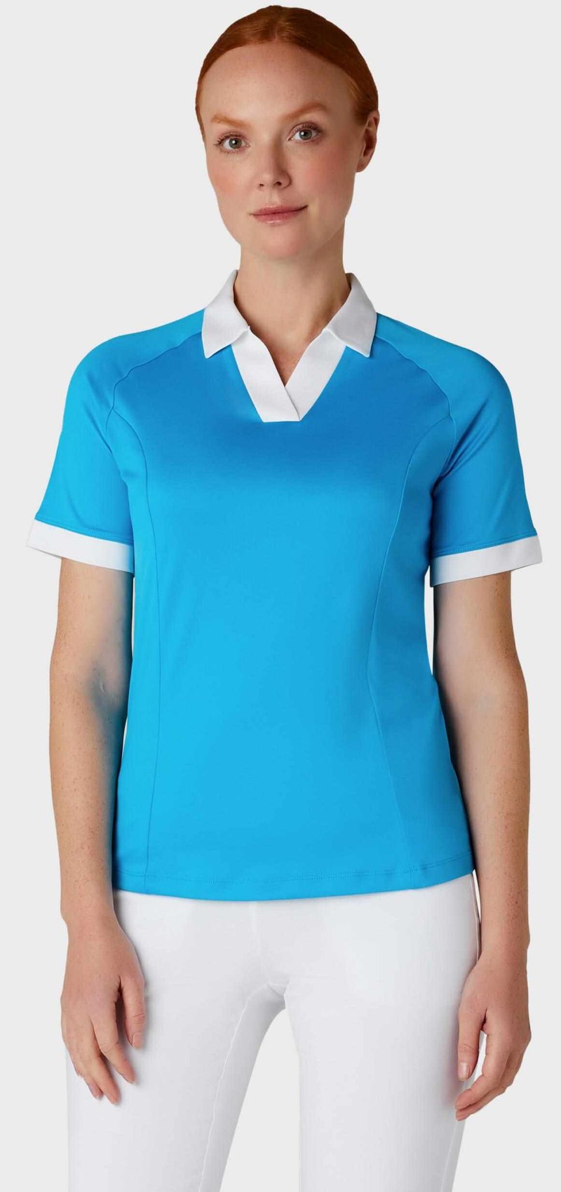 Callaway V-Placket Colorblock dames polo, vivid blue