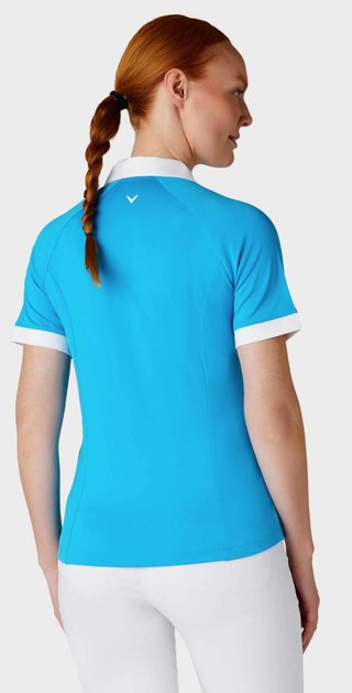Callaway V-Placket Colorblock dames polo, vivid blue