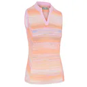 Callaway Striped Sleeveless dames polo, papaya
