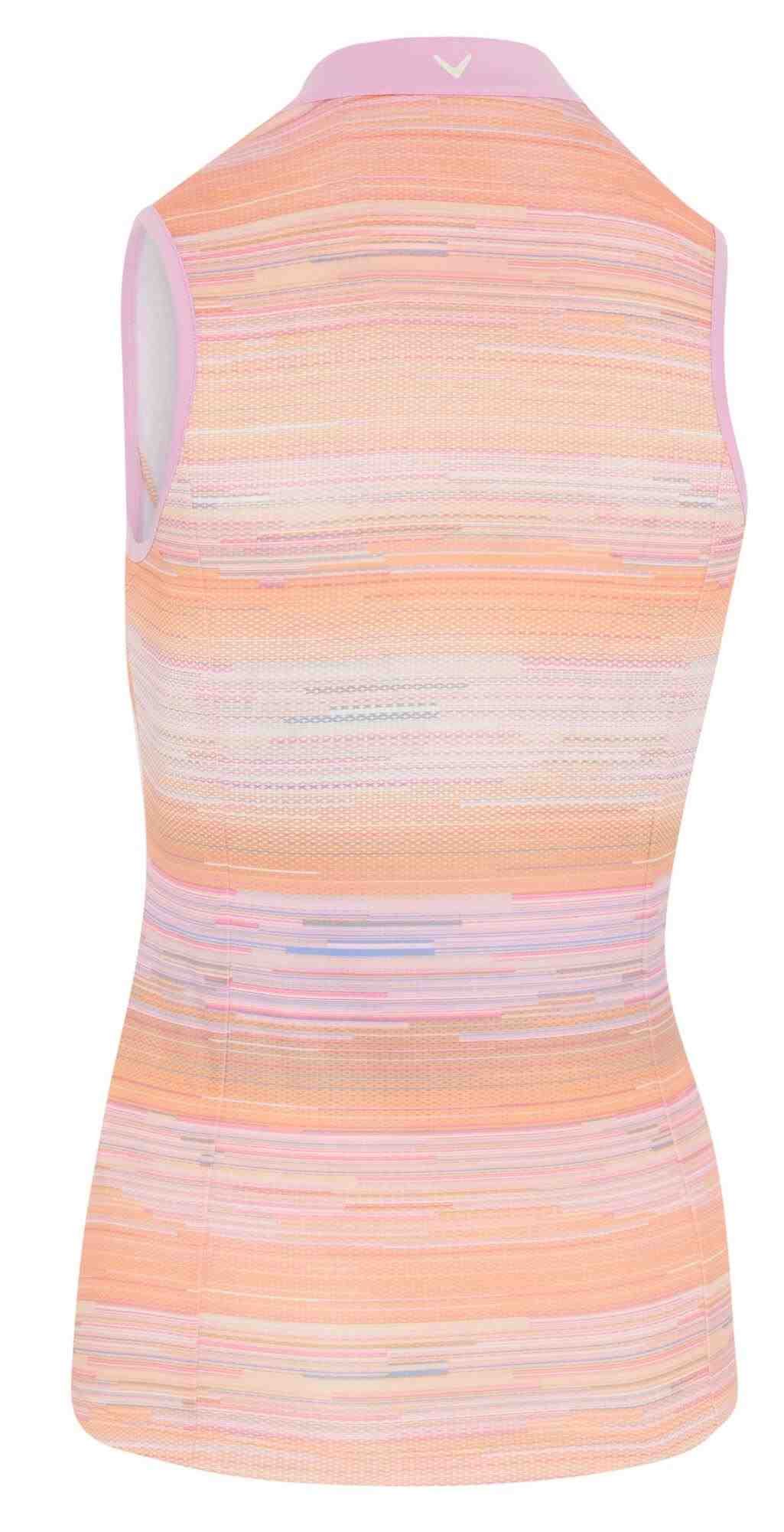 Callaway Striped Sleeveless dames polo, papaya