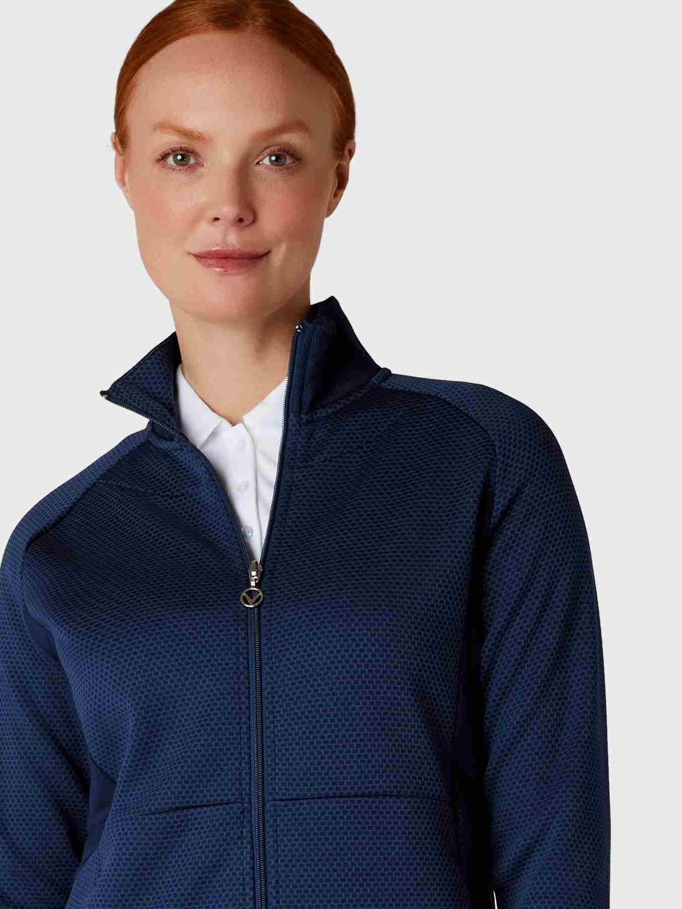 Callaway Full Zip Hexagon dames jack, peacoat