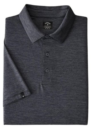 Callaway Premium Fine Line heren polo, ebony heather