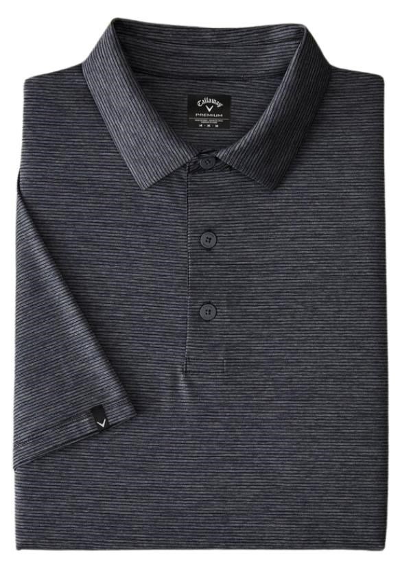 Callaway Premium Fine Line heren polo, ebony heather