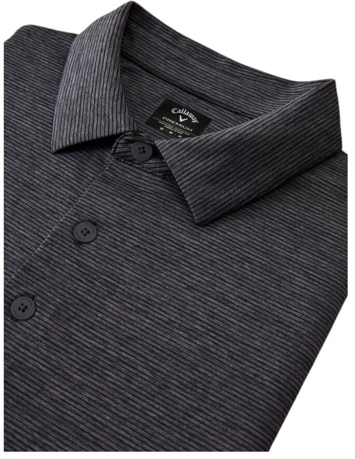 Callaway Premium Fine Line heren polo, ebony heather