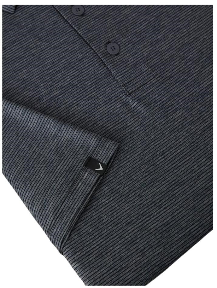 Callaway Premium Fine Line heren polo, ebony heather