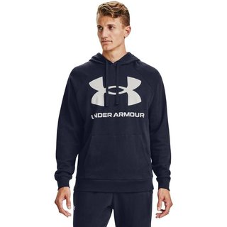 Under Armour Rival Fleece Big Logo heren hoodie, midnight navy