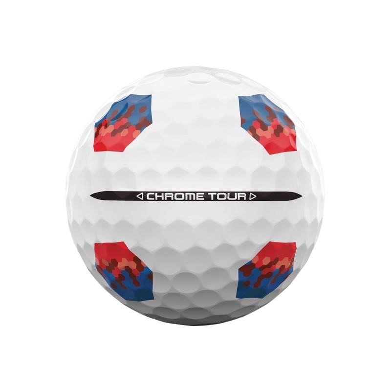 Callaway Chrome Tour TruTrack golfballen, blauw/rood