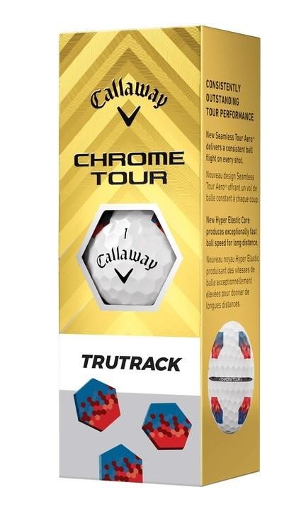 Callaway Chrome Tour TruTrack golfballen, blauw/rood