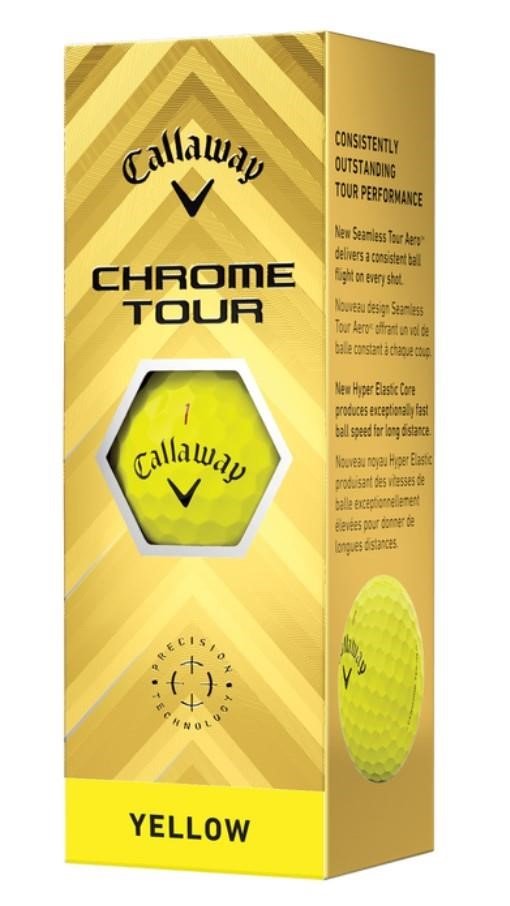 Callaway Chrome Tour 24 golfballen, geel