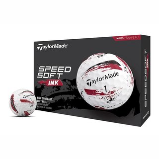 TaylorMade SpeedSoft Ink golfballen (12 ballen), rood