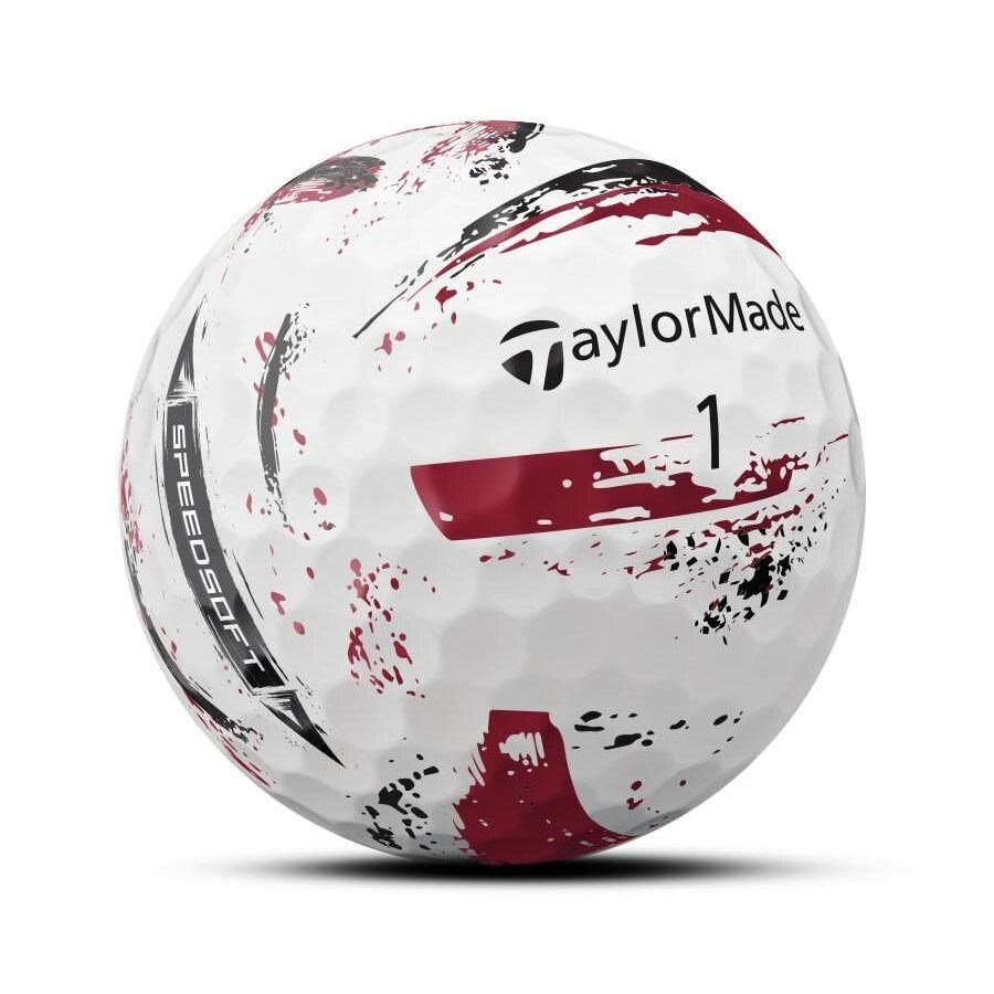TaylorMade SpeedSoft Ink golfballen (12 ballen), rood