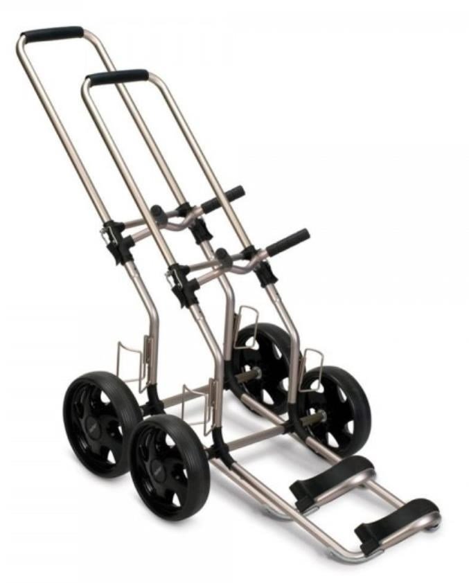 Bag Boy Rental Dual Tube handkar, zilver aluminium