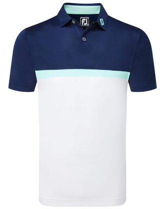 FootJoy Colour Block Lisle heren polo, wit