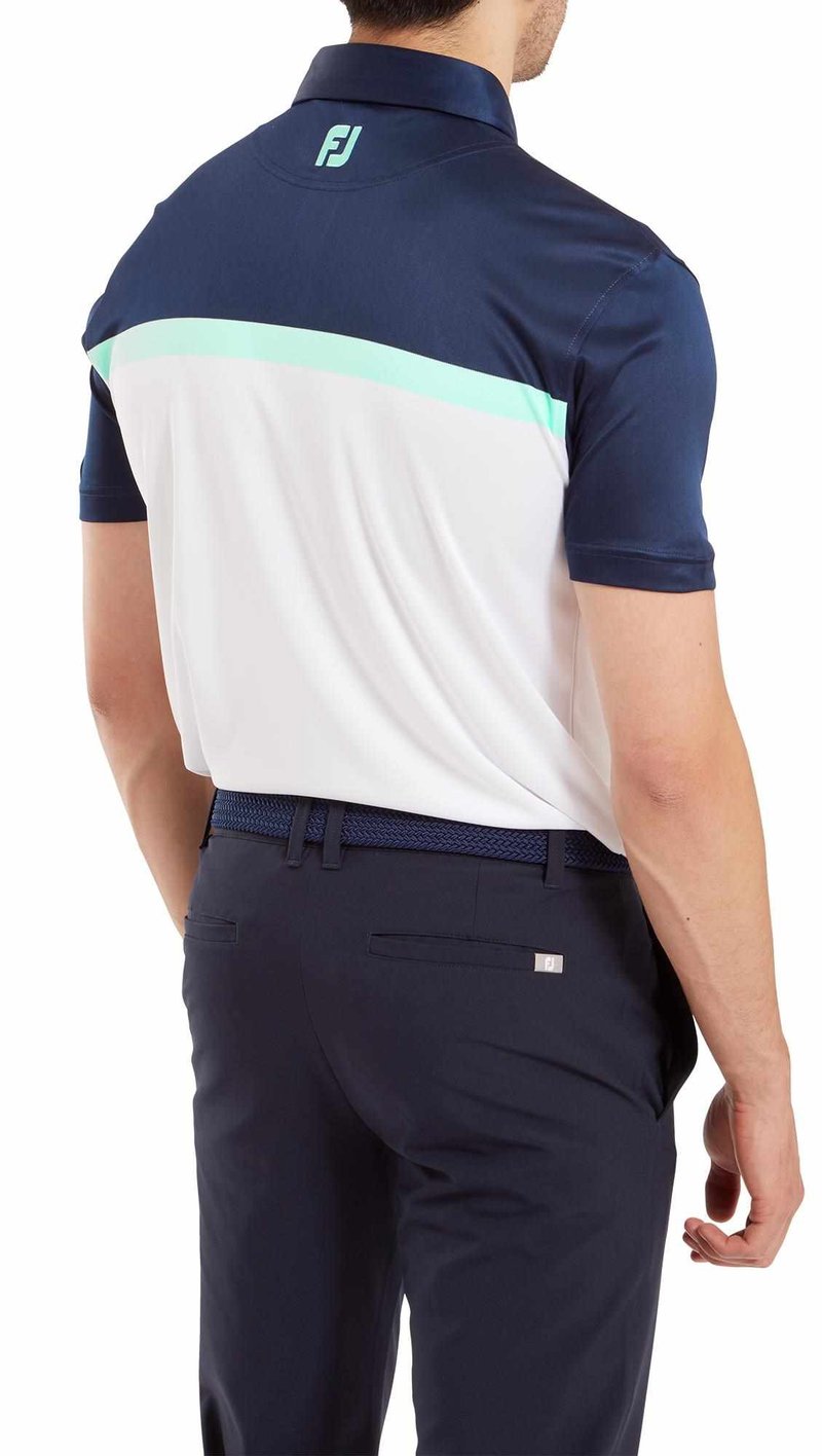 FootJoy Colour Block Lisle heren polo, wit