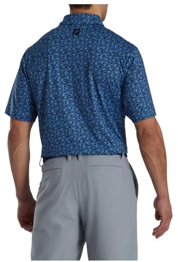 FootJoy Painted Floral Lisle heren polo, navy