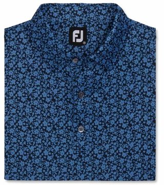 FootJoy Painted Floral Lisle heren polo, navy