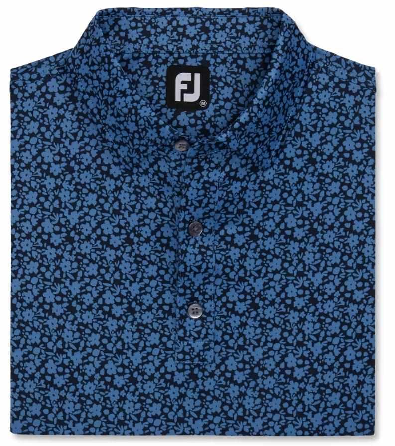 FootJoy Painted Floral Lisle heren polo, navy