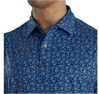 FootJoy Painted Floral Lisle heren polo, navy