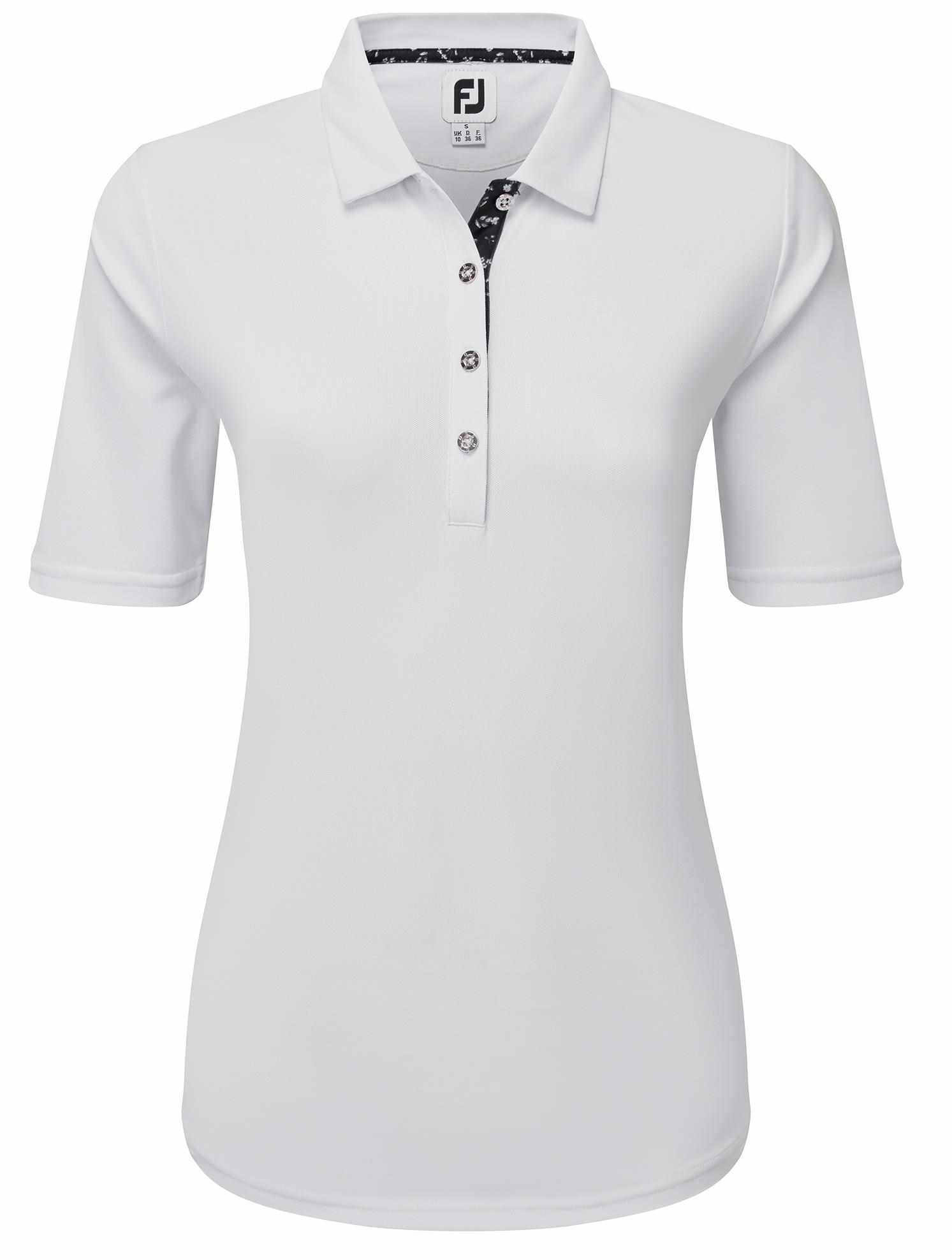 FootJoy Half-Sleeve Pique dames polo, wit