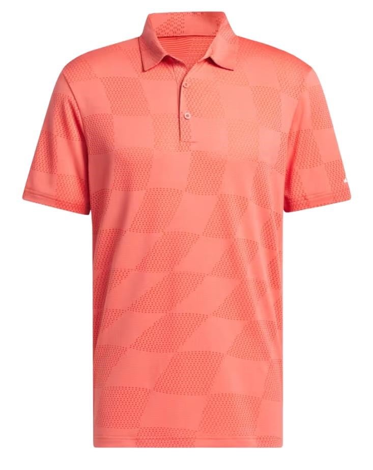 Adidas Textured heren polo, preloved scarlet