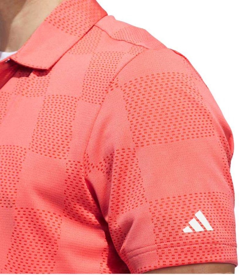 Adidas Textured heren polo, preloved scarlet