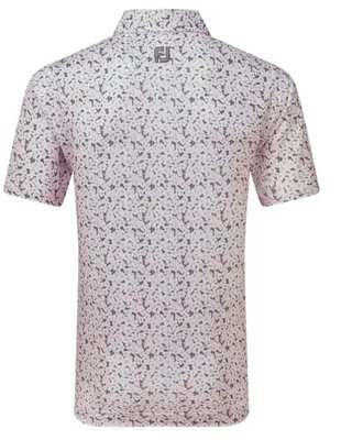 FootJoy Primrose Print Lisle heren polo, lichtroze