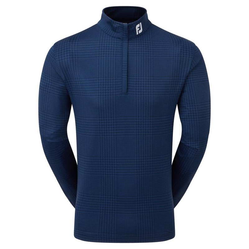 FootJoy Glen Plaid Print Chill-Out heren sweatshirt, navy