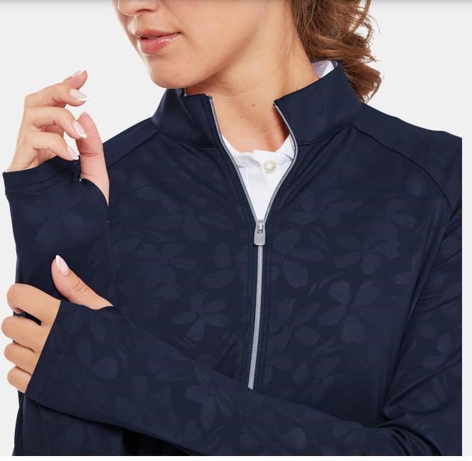 FootJoy Floral Embossed dames sweatshirt, navy