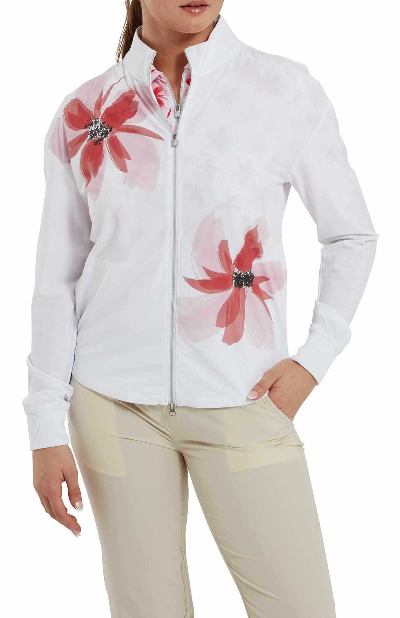 FootJoy Lightweight Full-Zip dames jack, wit/roze