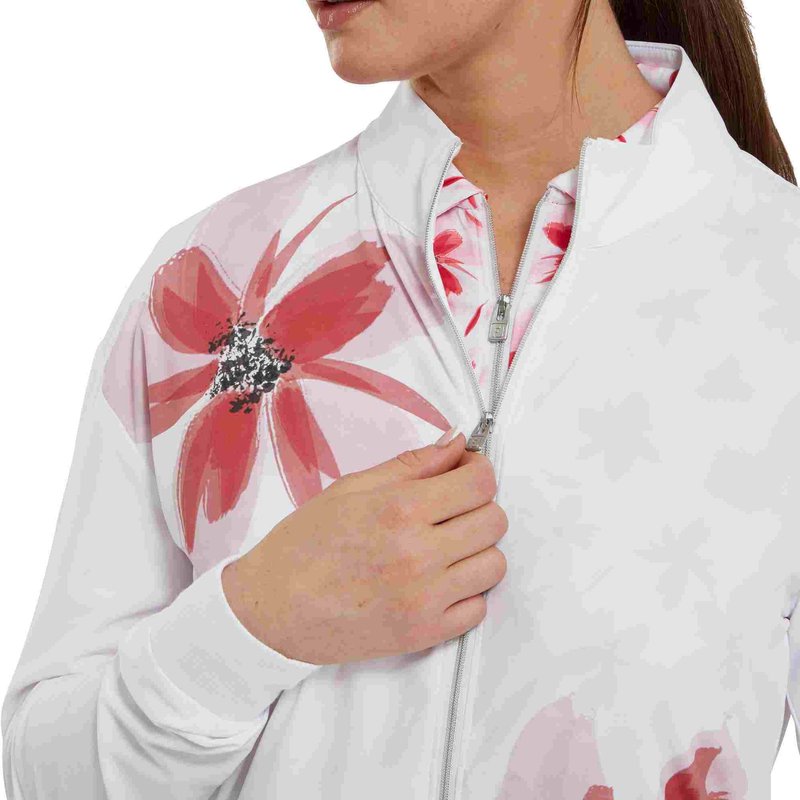 FootJoy Lightweight Full-Zip dames jack, wit/roze