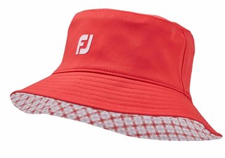 FootJoy Reversible dames bucket hat, rood/gingham