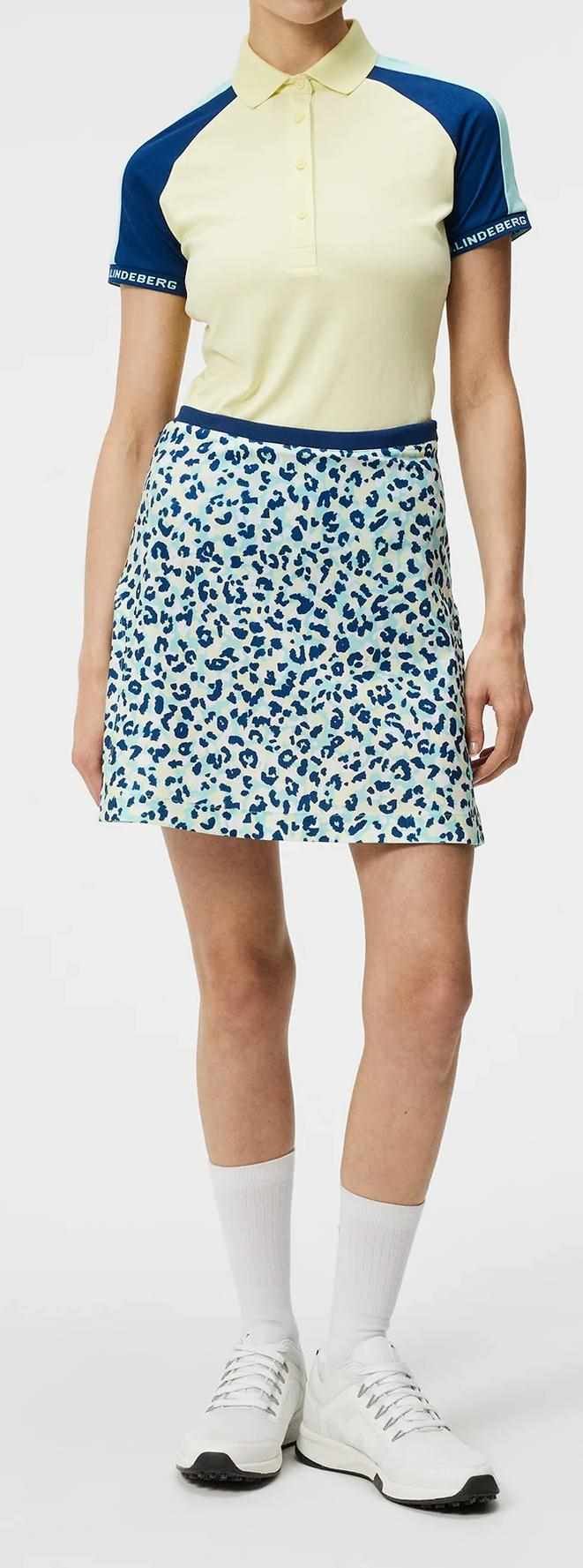 J.Lindeberg Themba dames golfrok 2024, leopard aruba blue